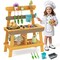 Natural Kids Outdoor Mud Kitchen with Grill Sink Faucet Fir Wood 30 Inch